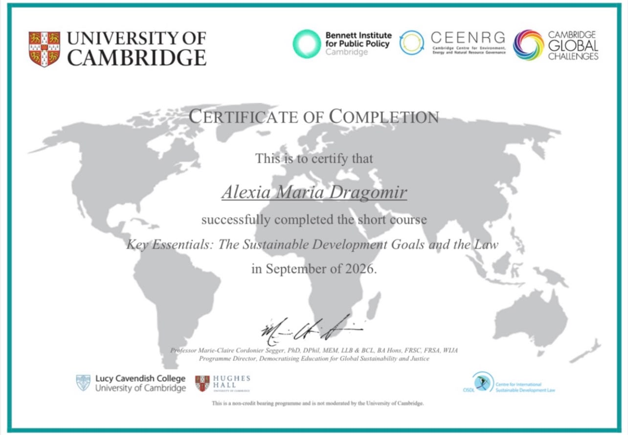 Certificate for Key Essentials: The Sustainable Development Goals and the Law