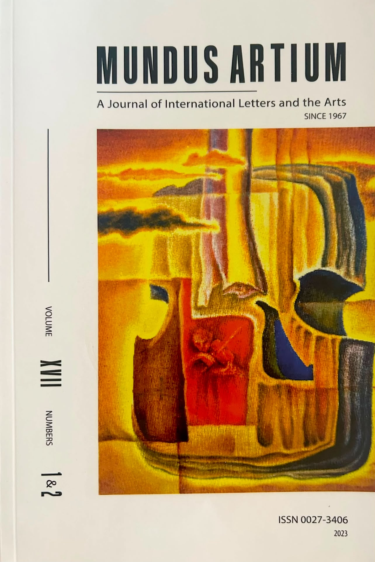 Authentic 2023 cover of Mundus Artium: A Journal of International Letters and the Arts